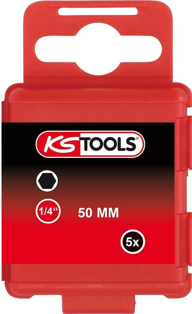 KS TOOLS 1/4" Classic Bit Hexagon, 50mm, 4mm, Pack of 5, one Size, Clear