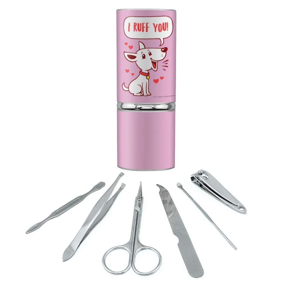 I Ruff Love You Dog Funny Stainless Steel Manicure Pedicure Grooming Beauty