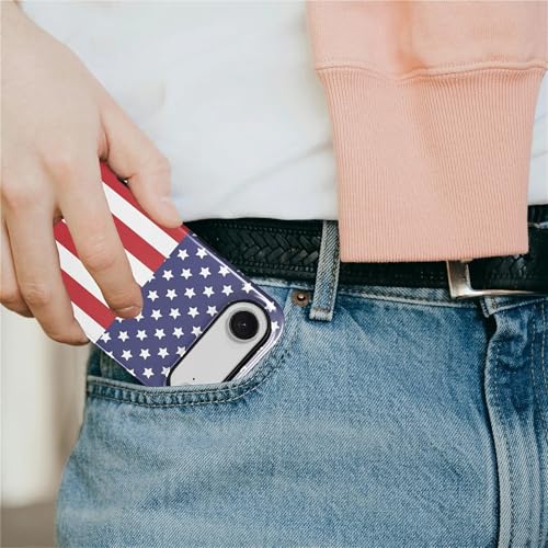 Punmada for iPhone 17 Air Case,Girl Women Boy Hard Hybrid Shell Shockproof Silicone Full Body Protective Glossy Case for iPhone 17 Air American Flag Blue Red Pattern by Punmada - Used condition - Image 6
