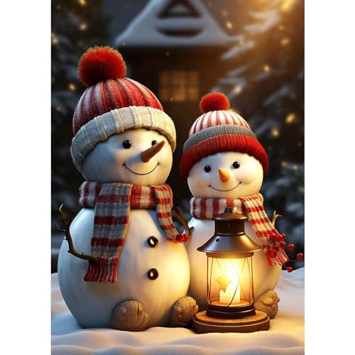 DAERLE bonhomme de neige Bricolage Diamond Painting, 5D Hiver DIY