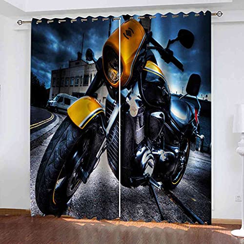 Rideau isolant phonique et thermique à oeillets moto noire - 2