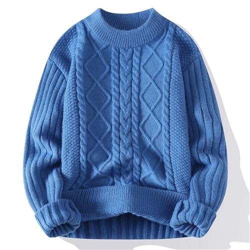 Men's Warm Knitted Pullover Sweater Round Neck Casual Winter Loose Solid Color Knitwear2