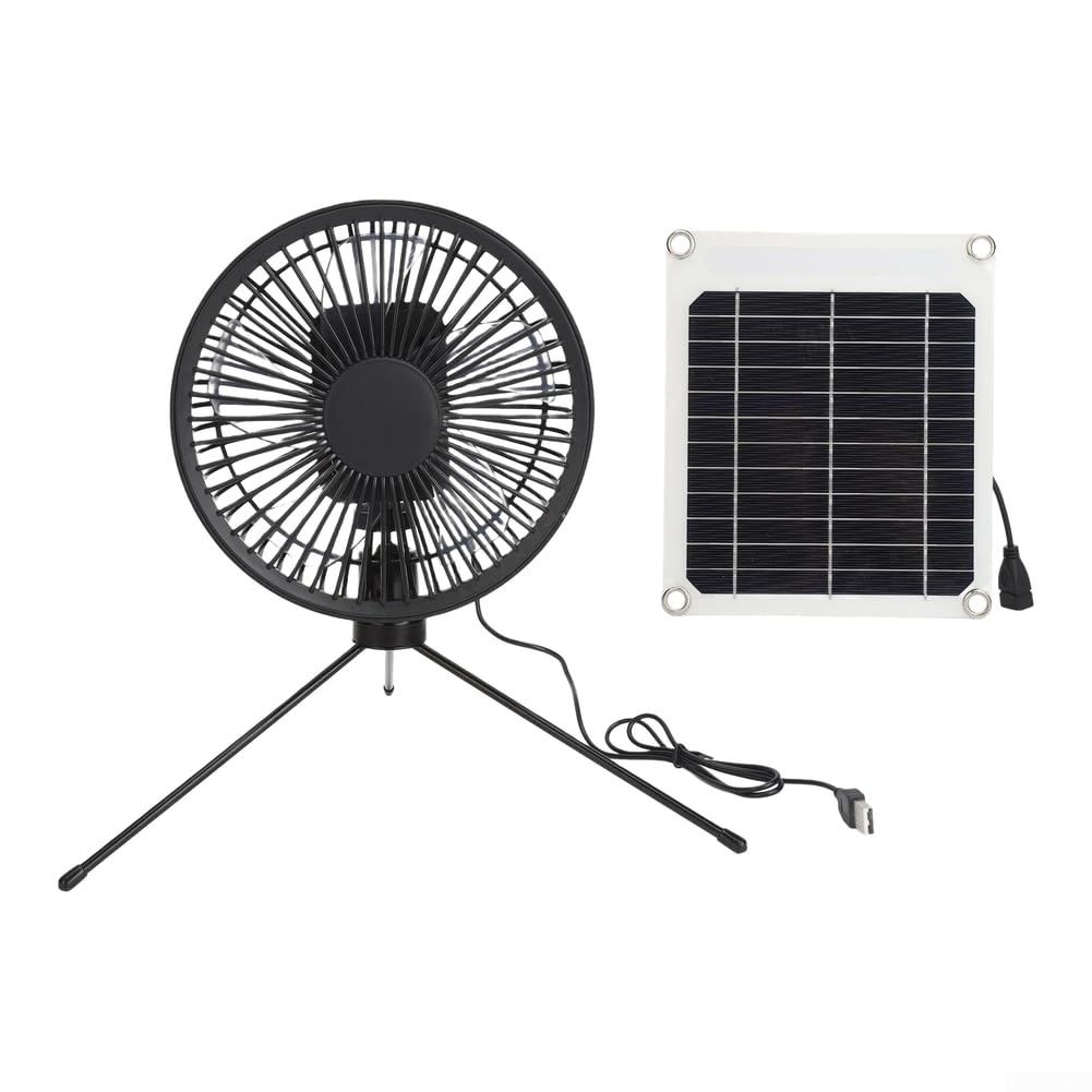 Ventilateur solaire USB 5W avec support pliable pour le camping et la serre