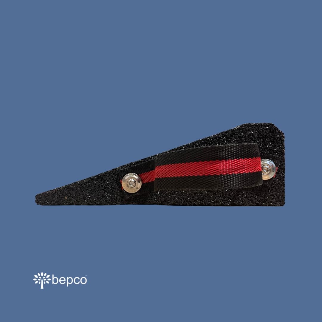 bepco Juego de rampas para bordillos (2 Unidades) + asa de Bucle, 50 x 25 x 5 cm de Goma (Negro), rampa de umbral de Puerta, con Arandelas integradas en la rampa para su fijación