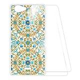 ESCAMOT Bedruckte Hülle + 2 Glas Schutzfolie Kompatibel mit Wiko Pulp 3G, Stoßfeste Weiche Cover & HD Klare Tempered Glass Folie (Kaleidoskop)