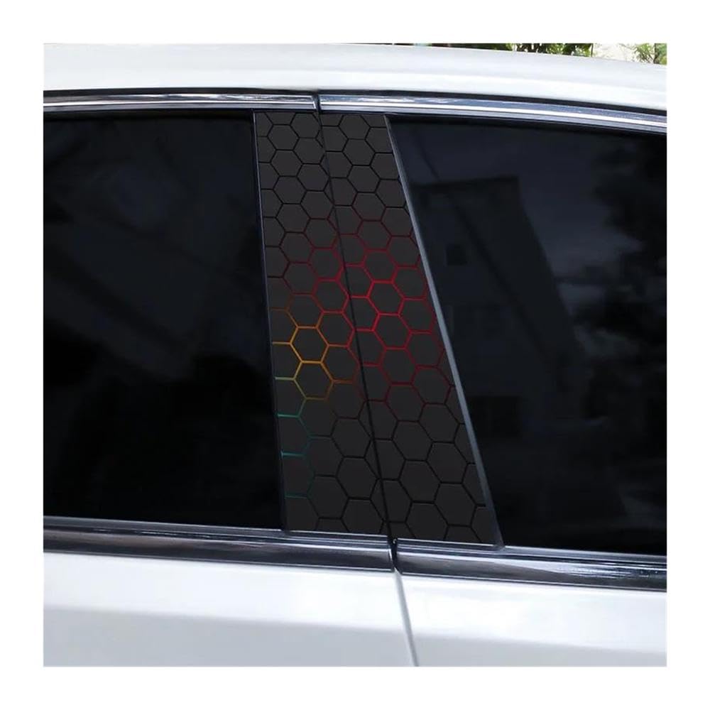Body Parts 2pcs Car Center Pillar Sticker Honeycomb Universe Auto B-Pillar Waterproof Protective Film(B)