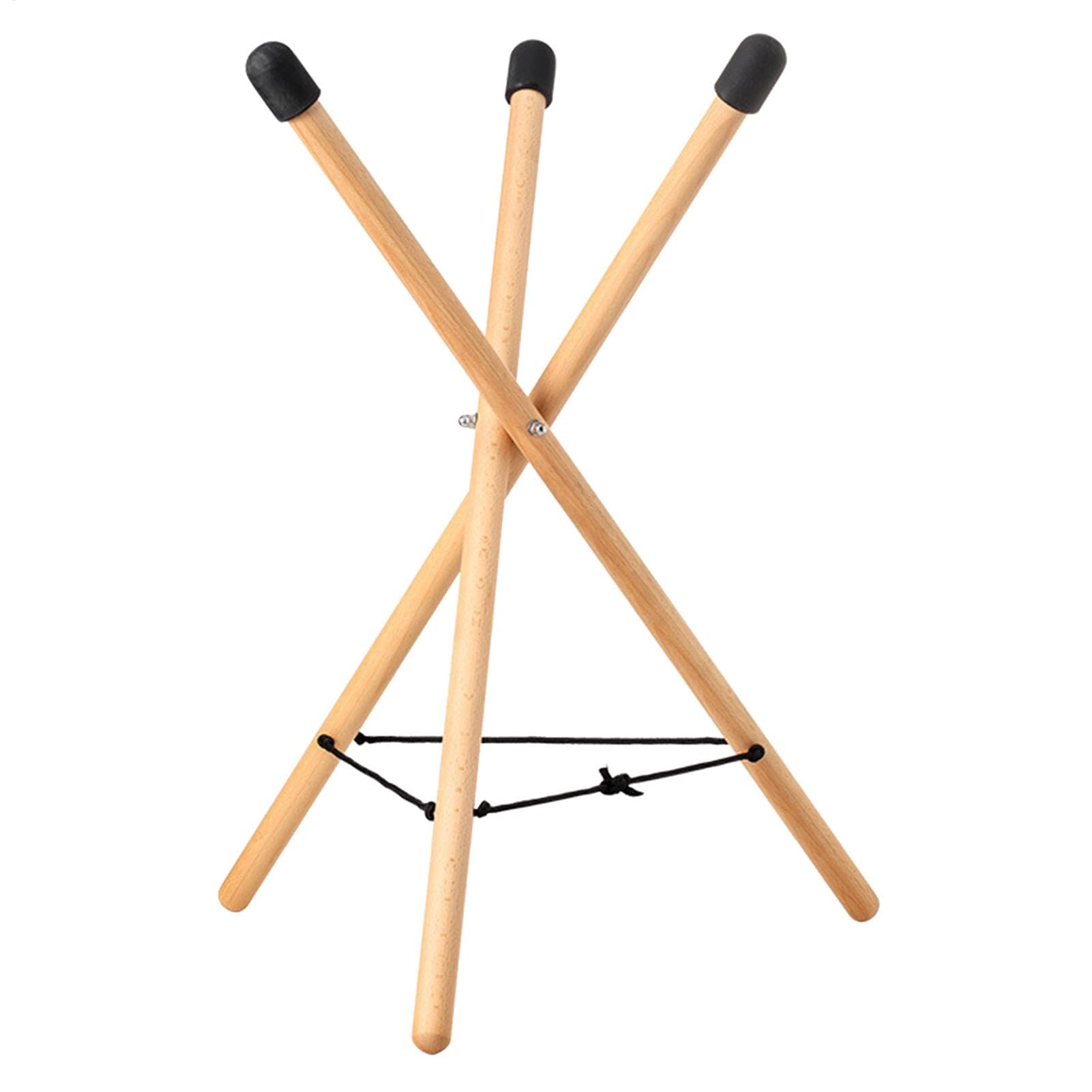 Support de Tambour à Langue en Bois de Hêtre Massif, Support de Tongue Drum Instrument de Musique Antidérapant Trépied Caisse Claire Réglable, Accessoires de Handpan