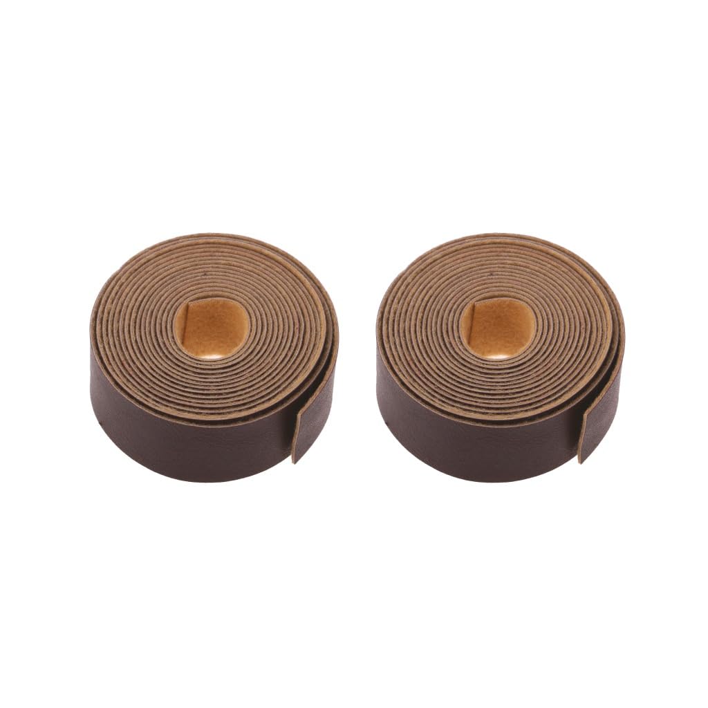 Sangle cuir synthétique aspect grainé café 2 cm de large pour finitions soignées