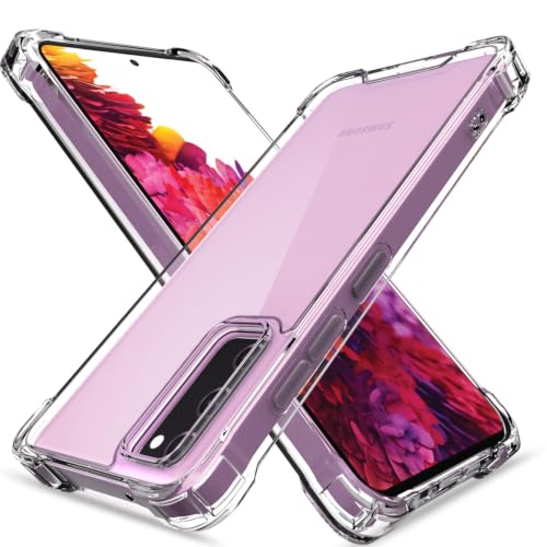 Image of Outlouders Back Cover for Samsung Galaxy S20 Fe 5G Clear Transparent PC + TPU Bumper Case with Raised Edges for Shockproof Protection (Transparent)
