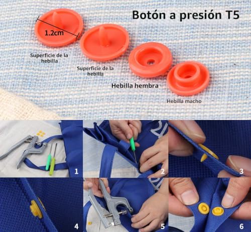 Miniatura 5 de Botones De Presion, Ilauke 400 Botones Snaps Plastico Resin Botones T5 En 20 Colores Y Alicates De Presión, Botones Presión Sin Costuras, Accesorios En Organizador Para Manualidades Costura Bricolaje