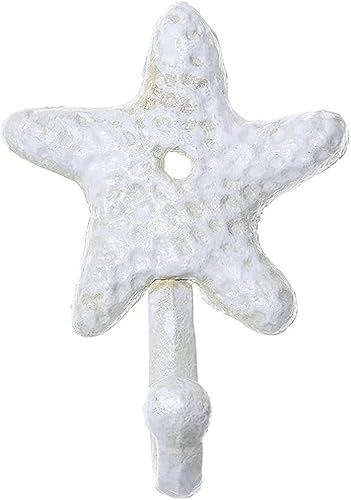 Miniatura 1 de RCFINE Ganchos náuticos de pared, adornos de playa, ganchos decorativos para colgar en la pared, para baño, dormitorio, cocina (estrella de mar)