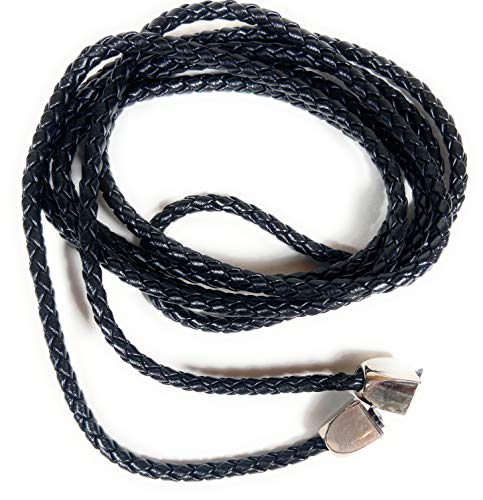 WOMEN'S faux leather Black ROPE BELT -1/8'' BELT silver Endings
