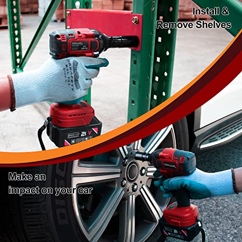 Toolman Lithium-Ion 2Pc Batterie Rechargeable Cordless Brushless Motor Lithium-Ion Power Impact Wrench Driver Kit 1/2" 20V Ztp010B #TOP7