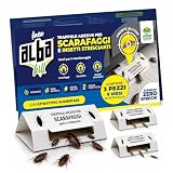 Albagarden Trappole Scarafaggi e Blatte, Trappola Collante a Casetta Configurabile Profilo Alto e Basso, Monitoraggio Insetti Striscianti per Casa, Colla Aromatizzata x 3 Pz