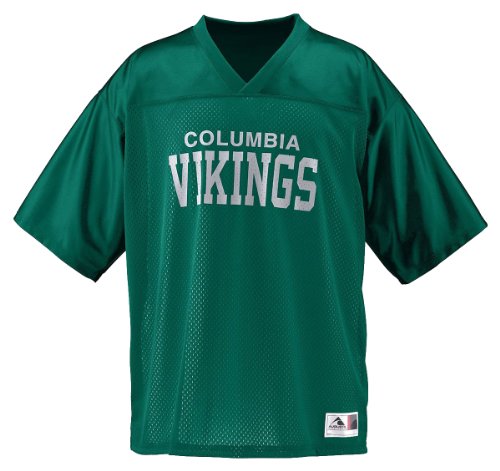 Augusta Sportswear Mens Stadium Replica Game Day Football Jersey, Breathable Mesh Body and Dazzle Yoke Design Homme, Vert foncé, XL