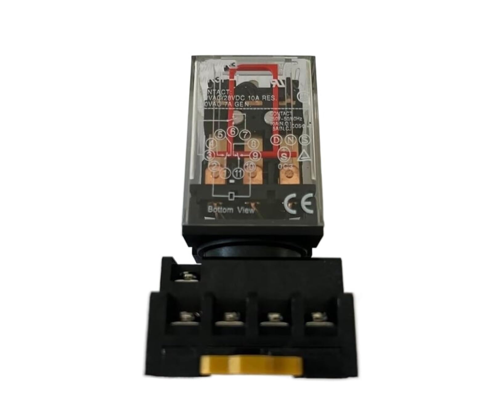 AQHYEBNSR Intermediate Relay MK3P-I MK3P Small electromagnetic 11PIN with Base DC12V DC24V AC36V AC110V AC220V AC380V(DC12V)