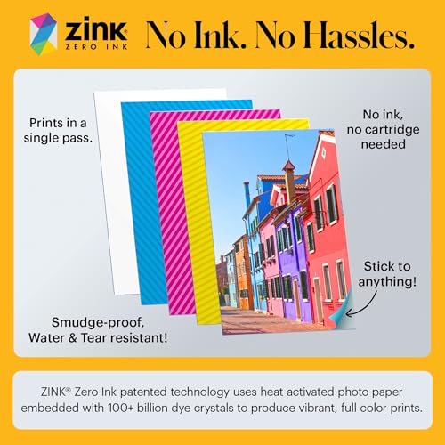 Image of KODAK Printomatic Full-Color Instant Print Digital Camera, Zink 2x3 inch (5.1x7.5 cm) Sticky-Back Photo Paper, 5MP, Portable, Creative Fun Gift for Birthday, Christmas, Holiday, Black