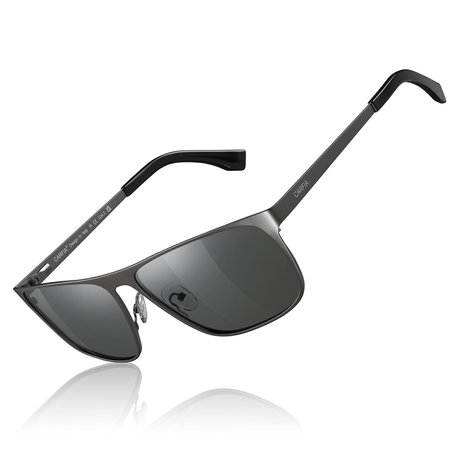 CARFIA Schicke Herren Sonnenbrille Polarisiert UV400 Fahrenbrillen mit Metallrahmen Cat.3