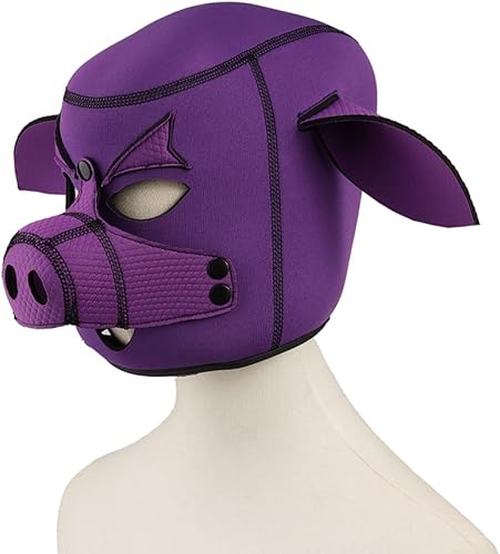Miniatura 8 de Máscara de cerdito Máscara de cabeza completa de neopreno Máscara de cabeza de animal Máscara de disfraz de cabeza de cerdo Máscaras