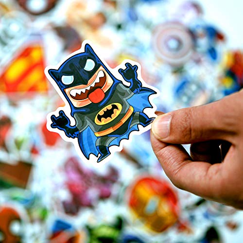HUASAI Superhero Stickers for Hydro Flask, 100 Pcs Waterproof Vinyl Stickers for Laptop, Luggage, Skateboard, Water Bottles, Bicycle, Guitar, Phone,Trendy Aesthetic Stickers for Kids, Teens