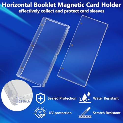 Image of DEDC Magnetic Card Holder Horizontal Booklet Card Holder-175PT Magnet Case Trading Card Protector Baseball Cards One Touch Card Holder UV Protection Display Showcase PVC Free (2CT-187mm)