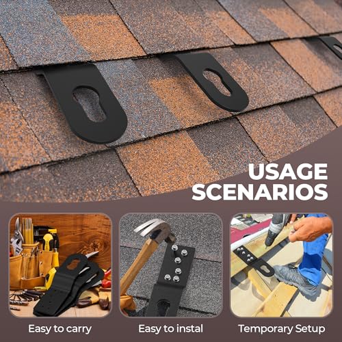 Image of 3 Pcs Roof Safety Anchor Hitch Clip, Permanen Roof Anchor for Fall Protection Connect to Wood Surface,Roofing Anchor Bracket Use with Other Roof Safety Equipment(Aluminum)