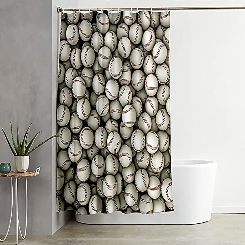 Rideau de douche KnSam polyester haut de gamme motif baseball 180x180cm résistant