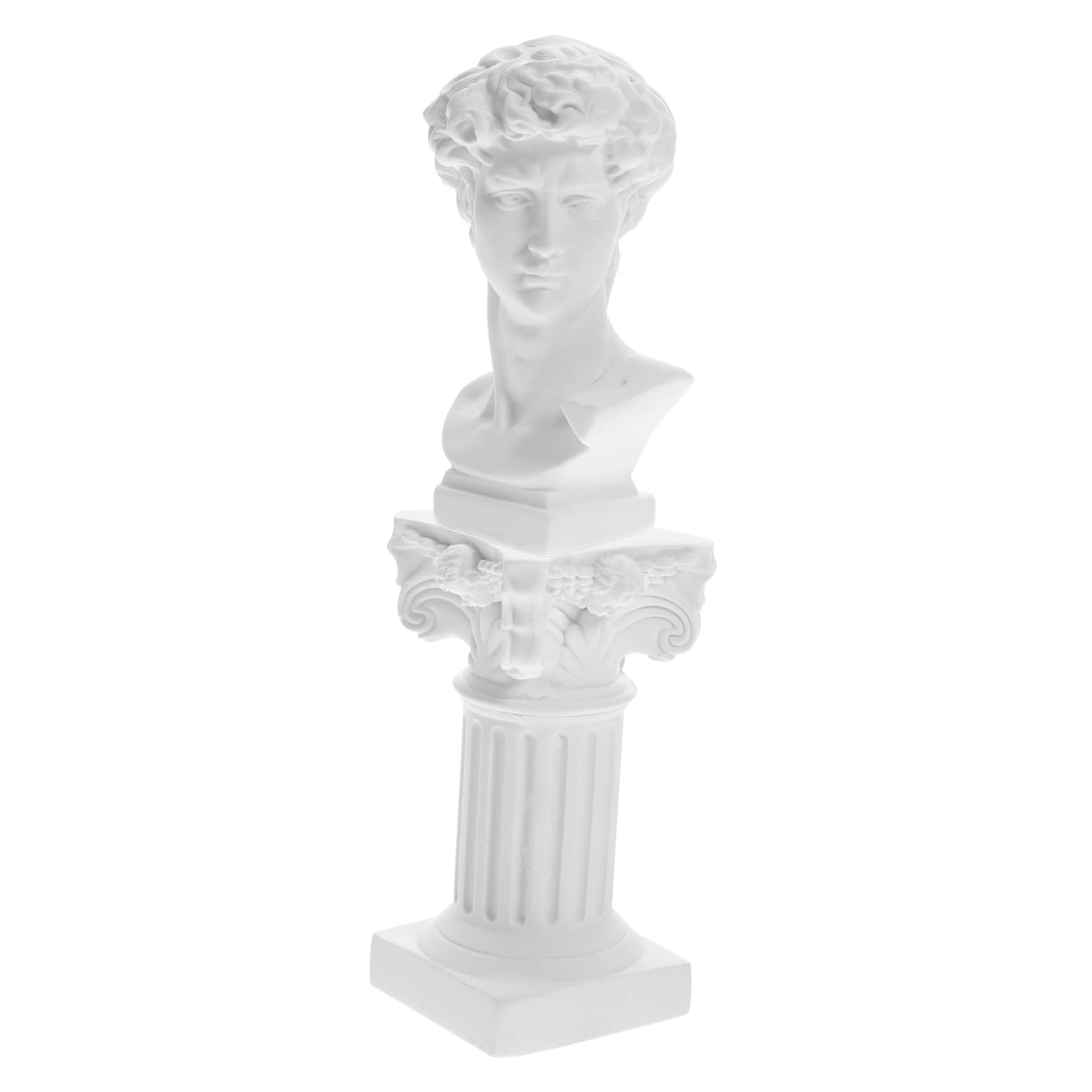CRAFTHROU 1 Juego Adornos de Estatua estatuillas de David Escultura arquitectónica columnas Romanas Columna Romana Ornamento de David Exquisita Escultura Griega de Resina Valor