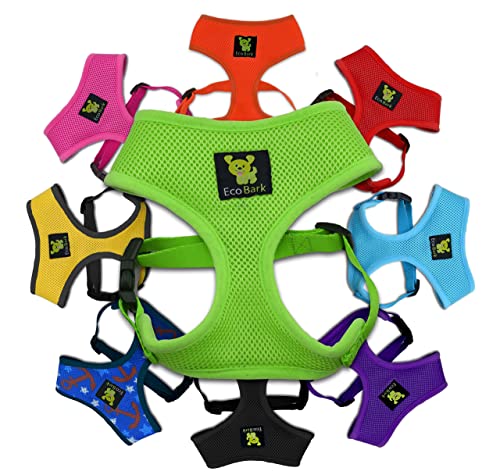 Image of Classic Dog Harness Innovative Mesh No Pull No Choke Design Soft Double Padded Breathable Vest for Eco-Friendly Easy Control Walking Quick Release for Puppies Toy Breeds & Medium Dogs (Med, Green)
