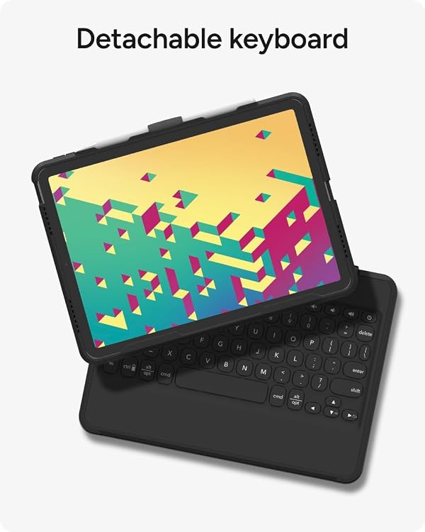 ZAGG Rugged Book Detachable Case and Magnetic-Hinged Keyboard for iPad Air 11" (M5)/ (M4)/ (M3)/ (M2) / iPad 10.9" (air 4th gen)/ 11" (1st & 2nd Gen), Bluetooth Pairing, Backlit Keyboard, Black by ZAGG - Used condition - Image 2
