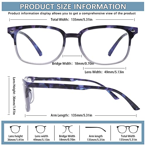 Image of 5 Pack Reading Glasses Blue Light Blocking for Women Men,Computer Readers with Spring Hinge
