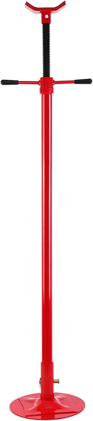 Underhoist Support Stand, 1 Ton Capacity Under Hoist Jack Stand, Lifting from 52" to 75", Bearing Mounted Spin Handle Pole Jack, Self-Locking Threaded Screw, Support Vehicle Components