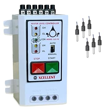 Microtail XCELLENT Fully Upto 1.5 H.P. Single Phase Automatic Water Level Controller with Sensor Level Dry Run Protection, White
