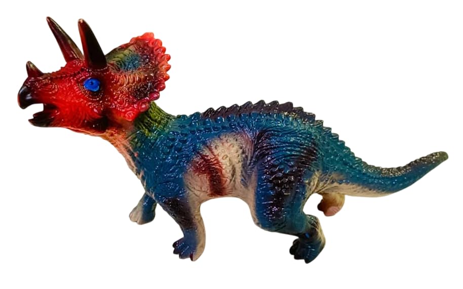 DTR Creation Triceratops 30cm Dinosaur Action Figure Toy with Sound for Kids, Soft Rubber Dinosaur Toy, Collection Birthday Gifts Jurassic World Toys, Statue Toys(30 CM)-image-8