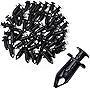 Banseko 50 Pieces Plastic Black Fender Clips，Nylon Plastic Fastener Push Type Fender Retainer Pins Rivets Bumper Clips for Honda Rancher Foreman Rubicon Rincon TRX680 TRX650,8mm