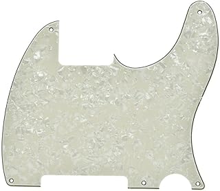 KAISH 5 Hole Tele Blank Guitar Pickguard Tele Pick Guard Scratch Plate for Telecaster Esquire Aged Pearl