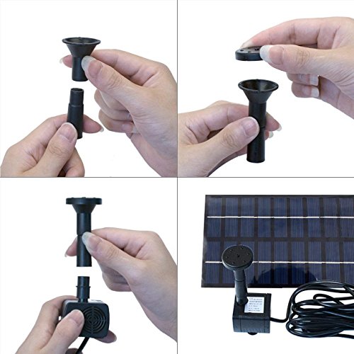 COSSCCI 1.8W Solar Fountain Water Pump for Bird Bath Solar Power Foutnains Outdoor Garden Pond Fountain for Small Pool,Patio (Square) - Thumbnail 2