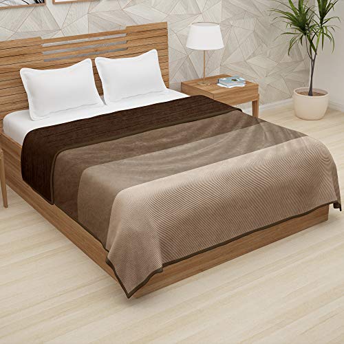Image of Story@Home Flannel Light Weight Super Soft luxory Throw Blanket for the Bed Cozy Plush Polyster Solid Warm Fleece Couch Gradient Blanket for All Season, 90 inchx78 inch - 1 Pc, Brown