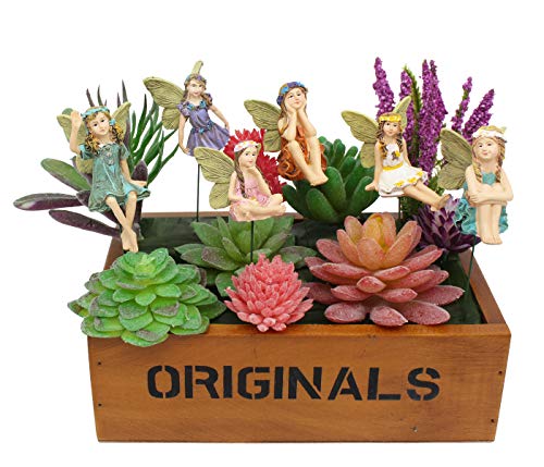Fanwnki Fairy Garden Vintage Resin Fairy Figurines For Outdoor Garden Yard Lawn Supplies Home Decor Set Of 6 #TOP2