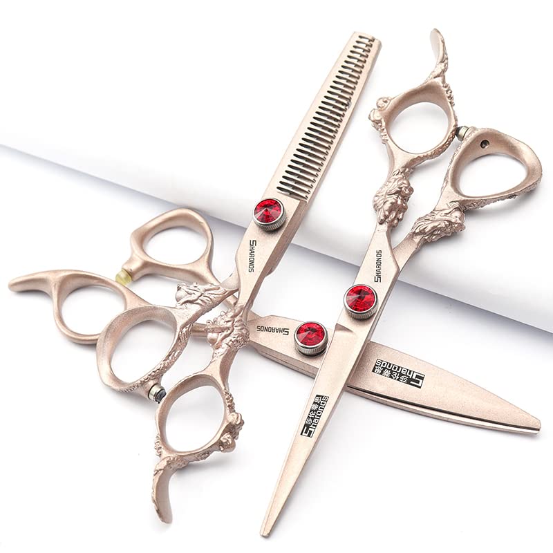 Professionelle Friseurschere 6 Zoll (15,2 Cm) – Superscharf, Aus 440C-Stahl, Mit Blauen Kristallen