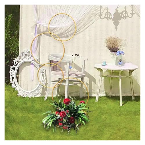 Support d'arc de mariage rond or avec cadre de fleurs d'exposition