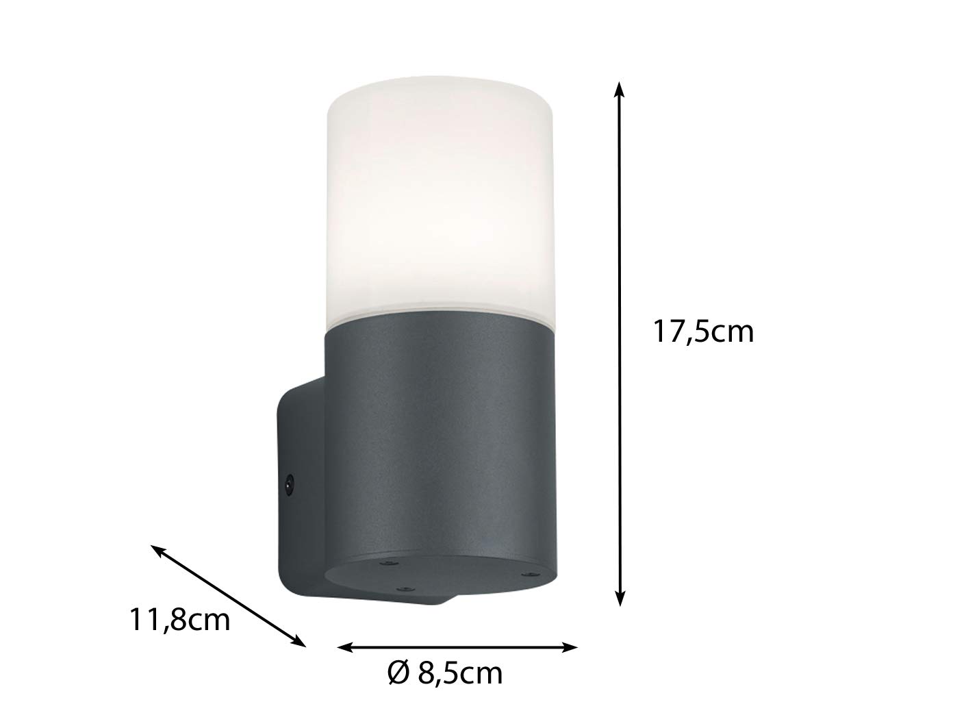 Lampada Da Parete Esterna Trio Leuchten Hoosic, Antracite, IP44, Con Attacco E27 - 2