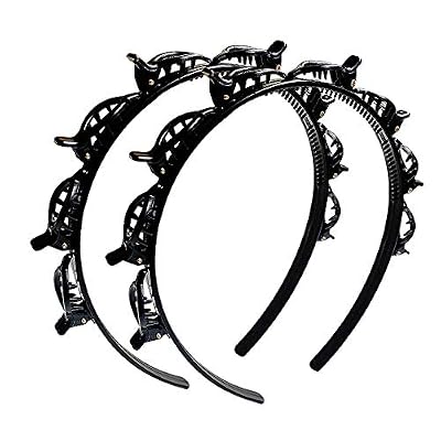 EIGHTOWN Double Layer Twist Plait Headband for women - Hollow Woven Hair Tools forGirls - Double Bangs Hairstyle Hair Band with Hairpin - Twist Clip