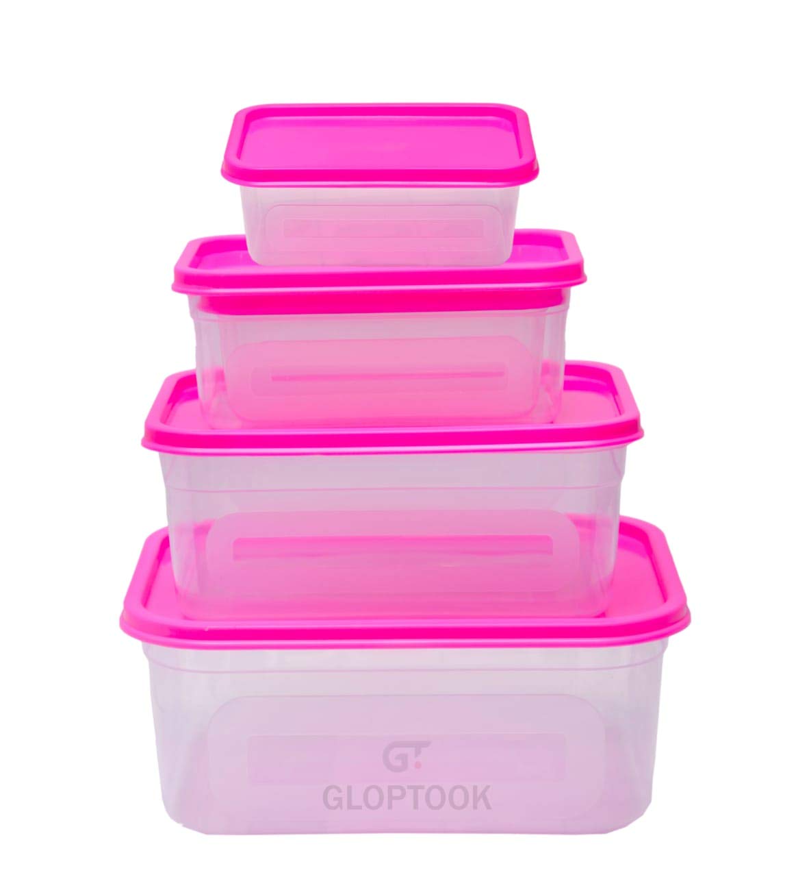 GT Gloptook Kitchen Storage Container Set, Plastic Airtight Containers | Set of 4pcs (750ml, 1200ml, 2400ml & 4200ml)
