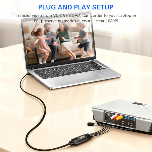 Evite perder sus cintas con el convertidor VHS a digital y adaptador analógico a digital 1080P 3