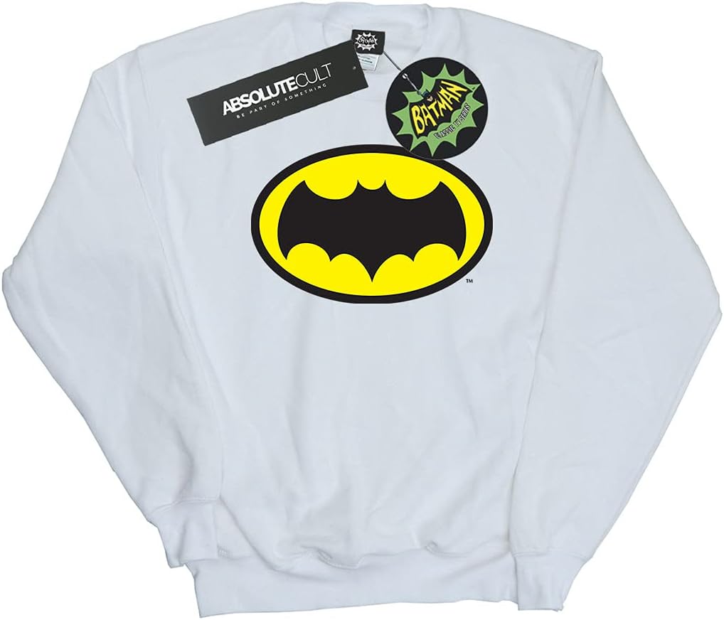 DC Comics Boys Batman TV Series Logo Sweatshirt White 5-6 Years