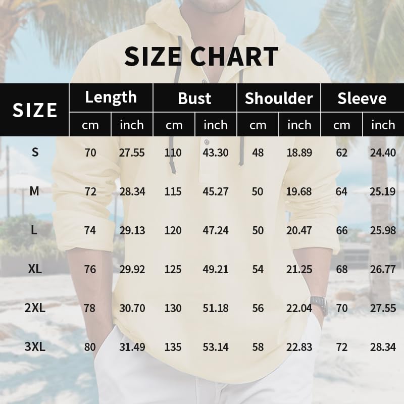 Mens Solid Long Sleeve Drawstring Hoodie Button Up Shirt Casual Loose Fit Cotton Spring Fall Sweatshirt3