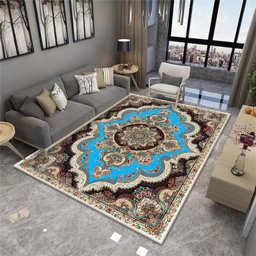 Tapis de chambre antidérapant bleu 70x140cm contre les salissures
