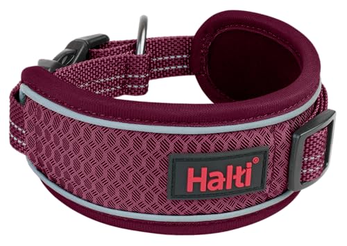 Image of Halti Anatomy Dog Collar | Size M, Magenta | Wide Design Collar for Pressure Relief | Padded, Reflective & Adjustable | Matching Leash & Harness | For Medium Dogs