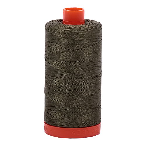 Image of Aurifil A1050-2905 Solid 50wt 1422yds Army Green Mako Cotton Thread
